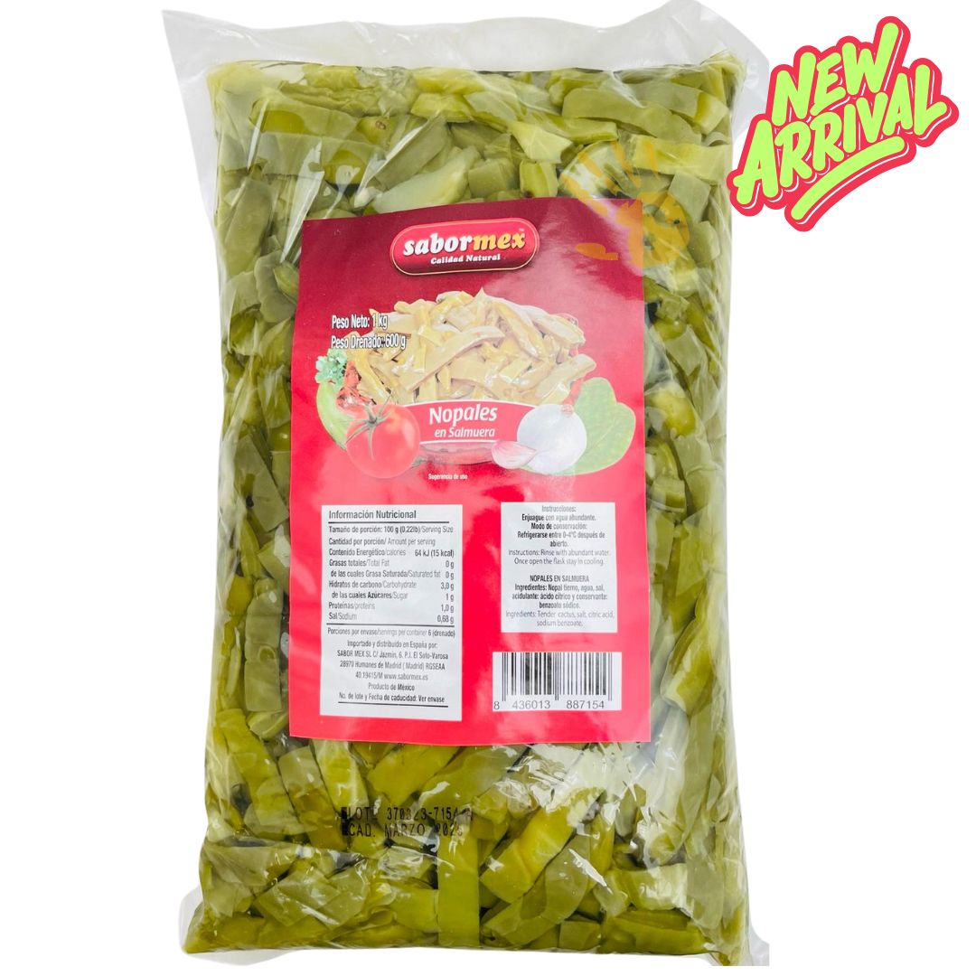 Sabormex, Nopales en tiras, 1000g (600g)