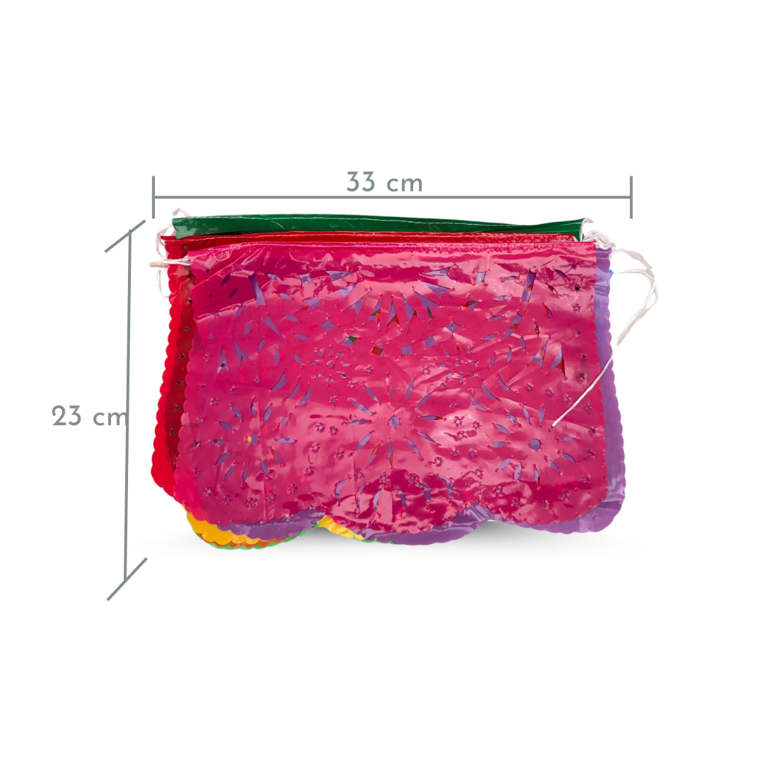 Plastico Picado - Authentische mexikanische Girlande- Mexikanische Farben (Plastik)
