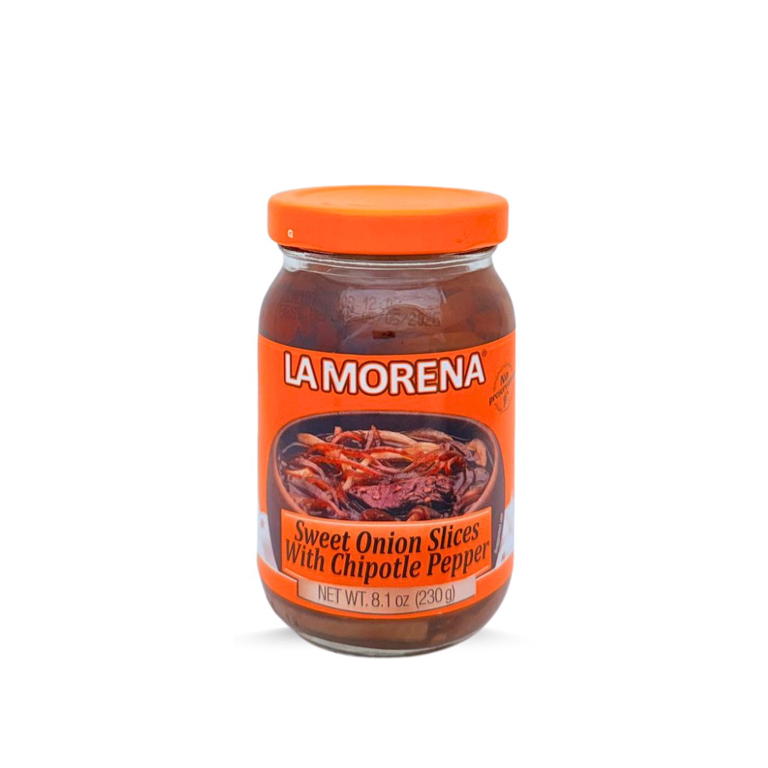 La Morena, Süße Zwiebeln mit Chile Chipotle, 230 g