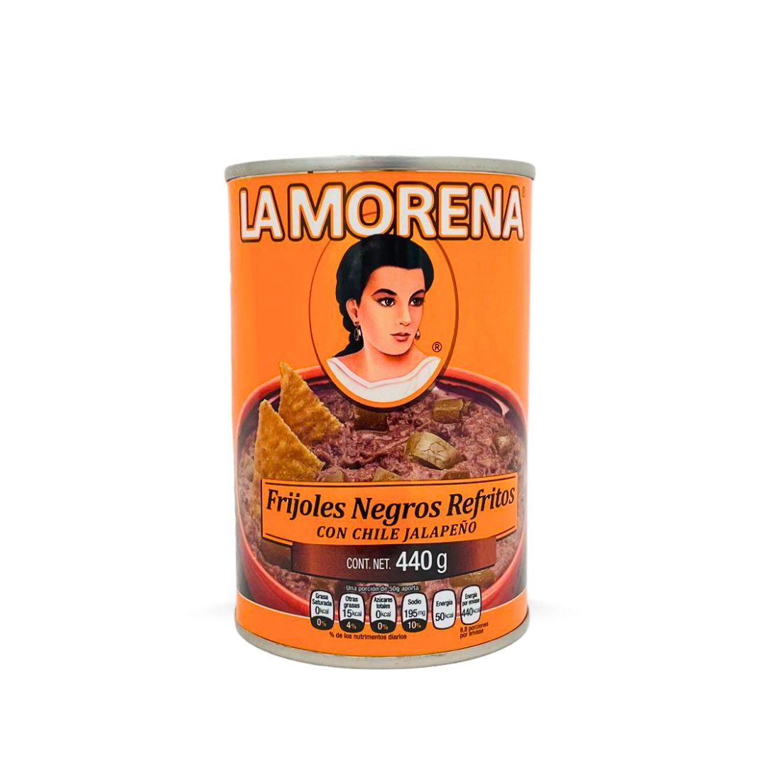 La Morena, Frijoles Refritos Negros con Jalapeño, 440 g