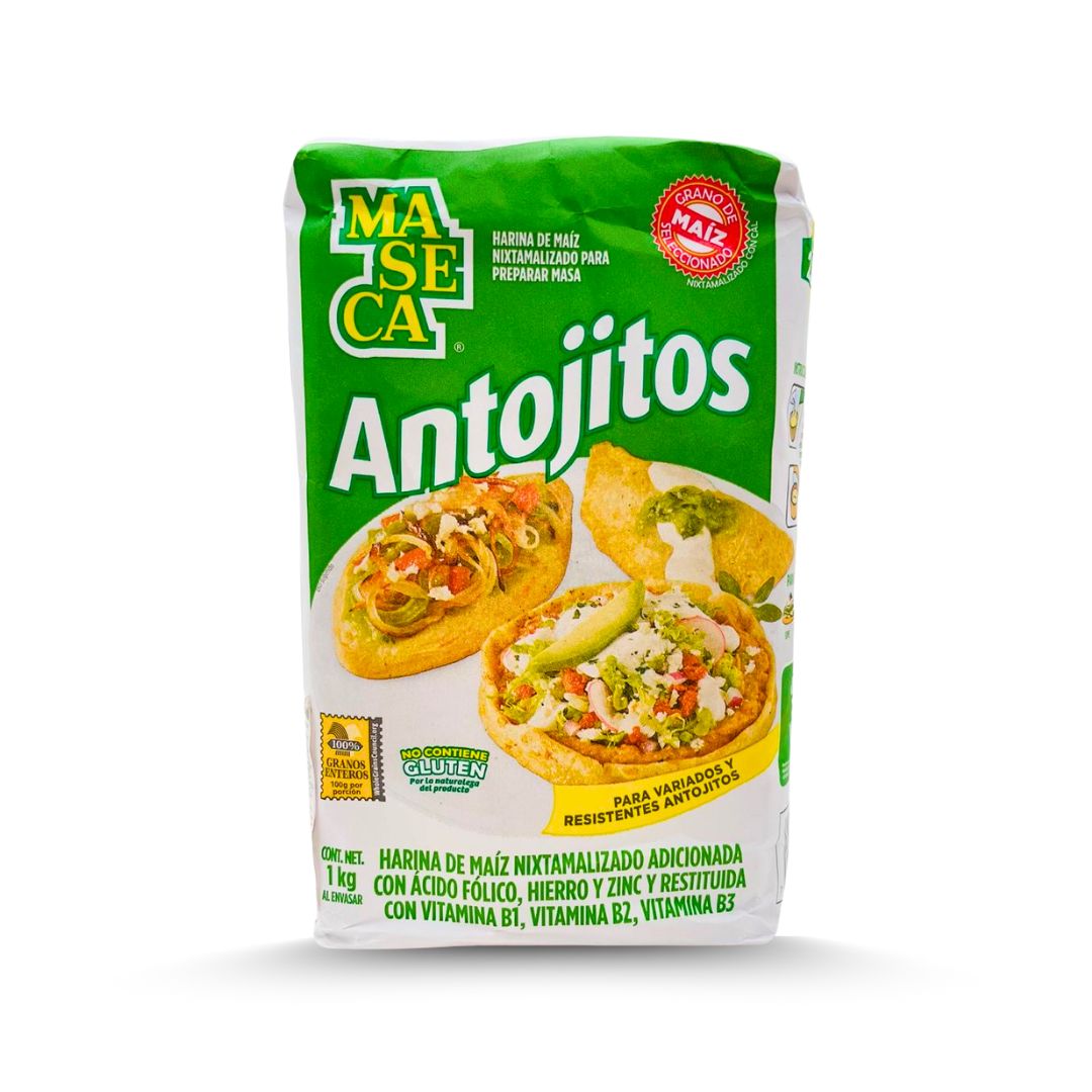 MASECA harina de maíz para ANTOJITOS nixtamalizada, Masa Harina 1 kg