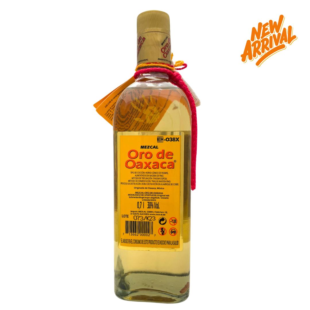 Mezcal Oro de Oaxaca con gusano, 38%