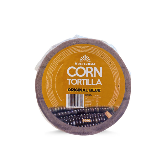 Moctezuma, Tortillas aus BLAUEN Maismehl, Glutenfrei, lang haltbar, Ø 15 cm 500 g