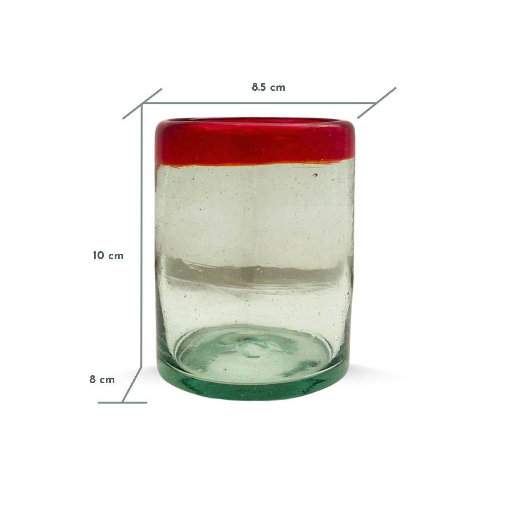 Mundgeblasener Glasbecher Rot