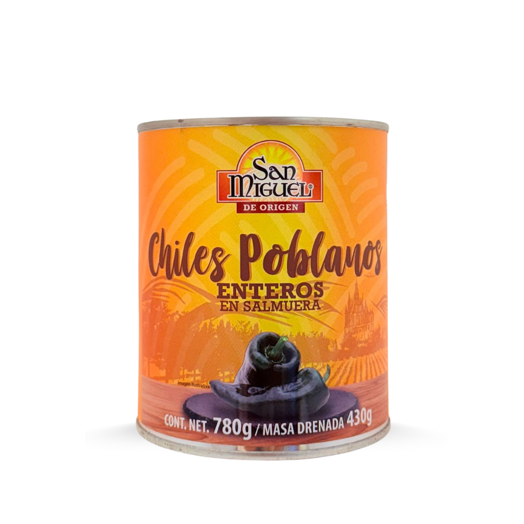 Chile Poblano San Miguel entero (enteros) lata de 780 g (430 g)