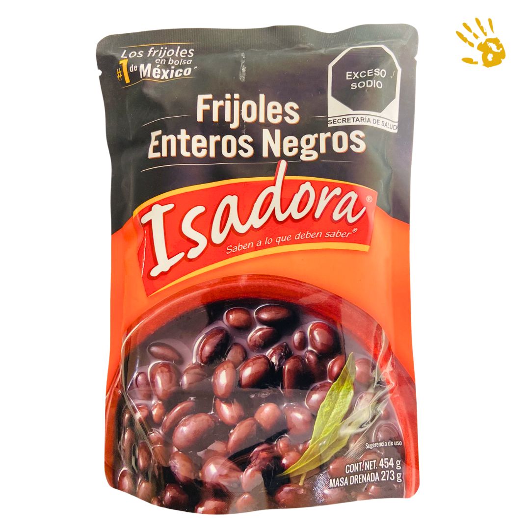 Isadora, frijoles negros enteros, bolsa de 454 g, peso escurrido 273 g