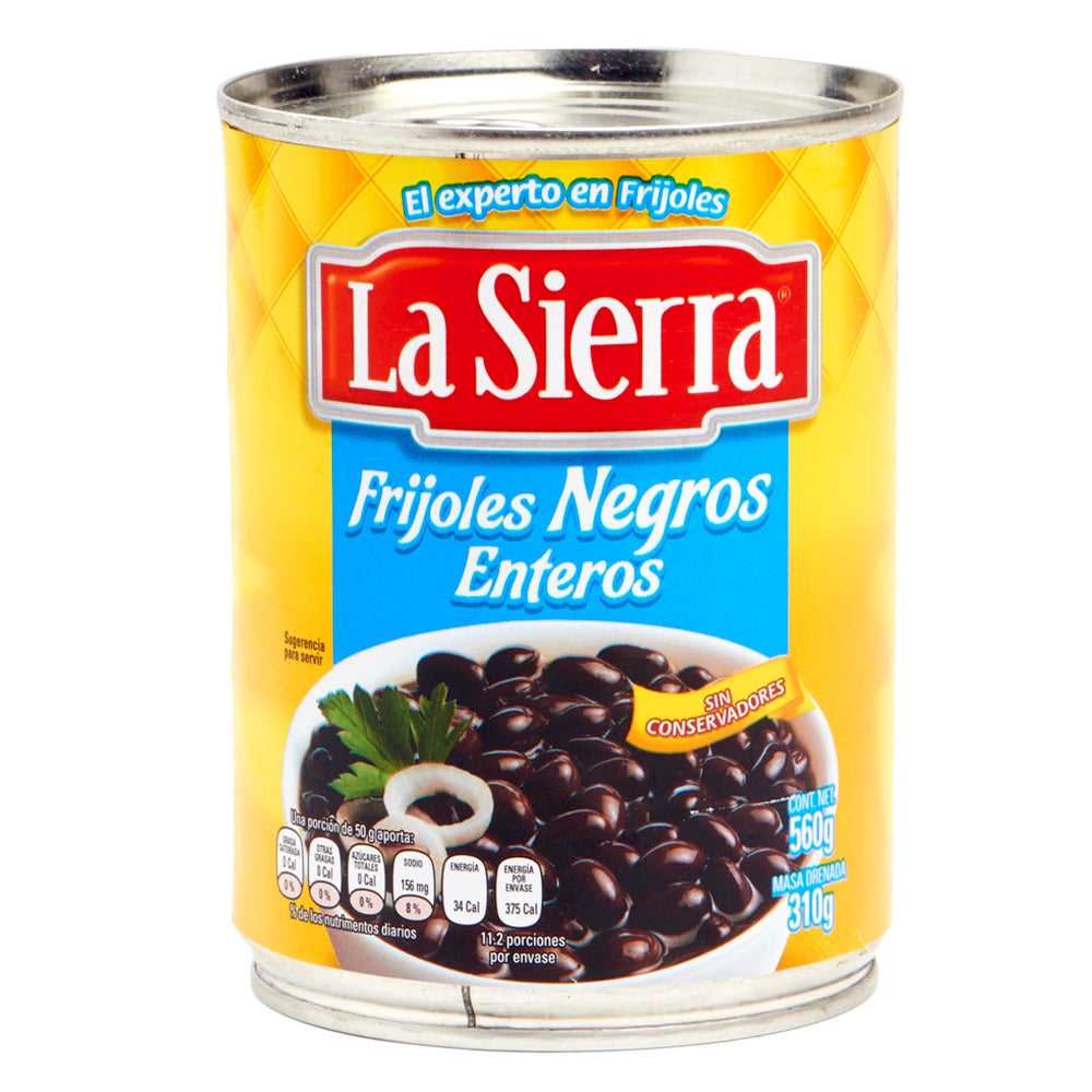 La Sierra, frijoles Negros Enteros, lata 560 g (310g)