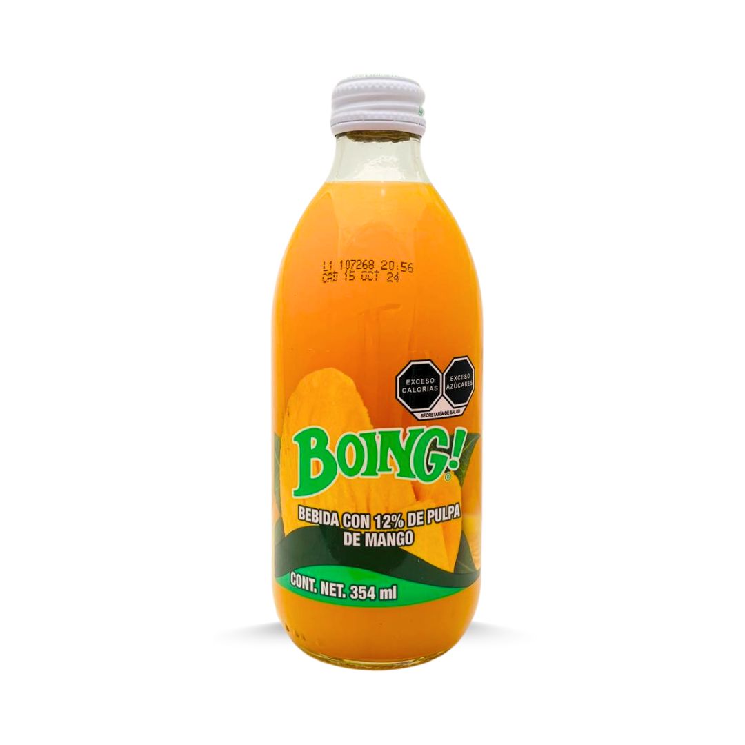 Bebida de jugo de fruta de mango Boing, 354 ml.