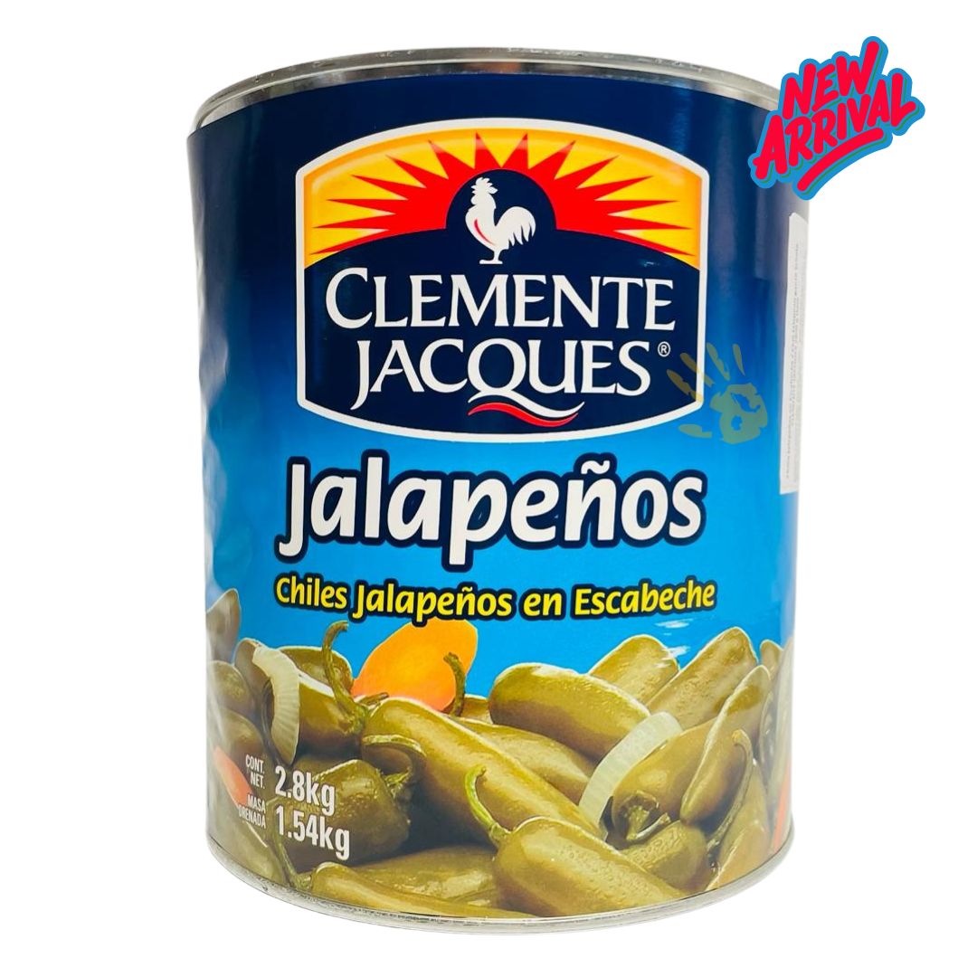 Chiles jalapeños (enteros), Clemente Jacques, 2,8 kg / 1,54 kg