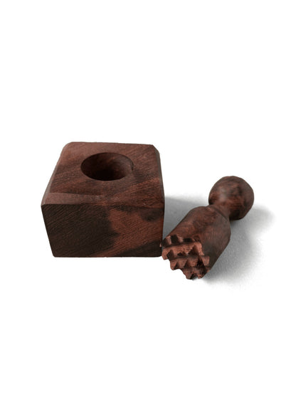 Wooden mortar for chilis