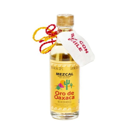 Mezcal Oro de Oaxaca, 50 ml con gusano