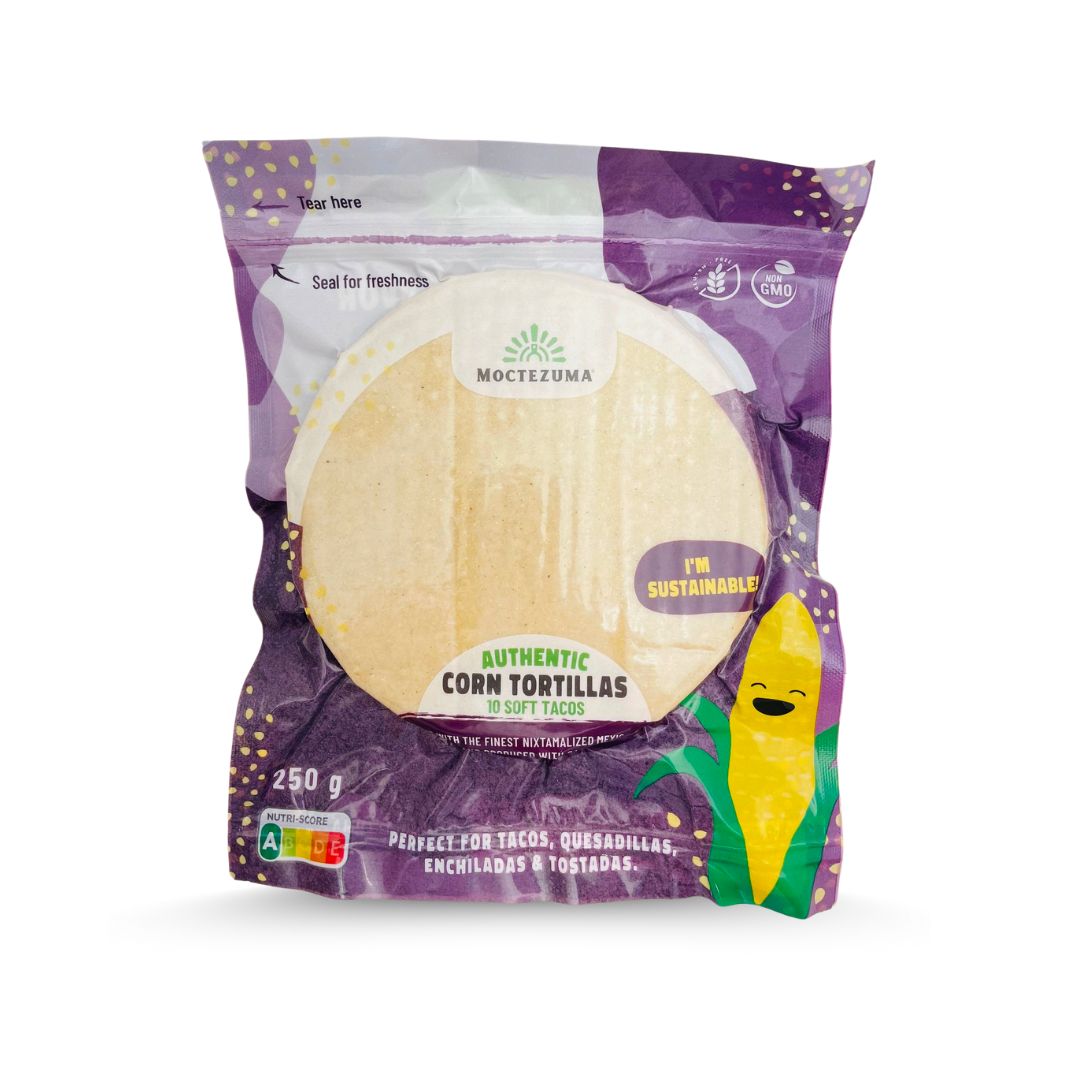 Moctezuma , tortillas de maíz blanco sin gluten, empacado al alto,  15 cm, 10 stucks, 250 g 