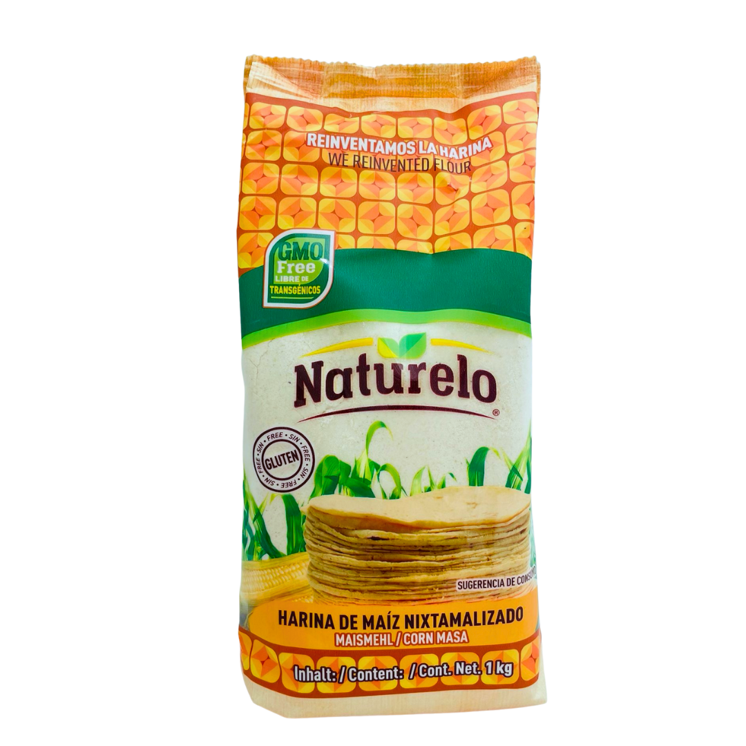 Naturelo Maismehl für Tortillas (nixtamalisiert), Masa Harina 1 kg