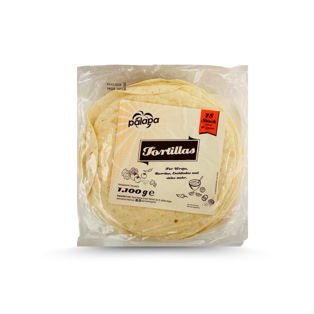 Palapa Tortillas aus Weizen-Mehl, 18 Stück, Ø 25 cm, 1.100 g