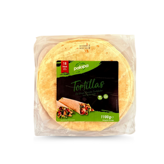 Palapa Tortillas aus Weizen-Mehl, 18 Stück, Ø 25 cm, 1.100 g