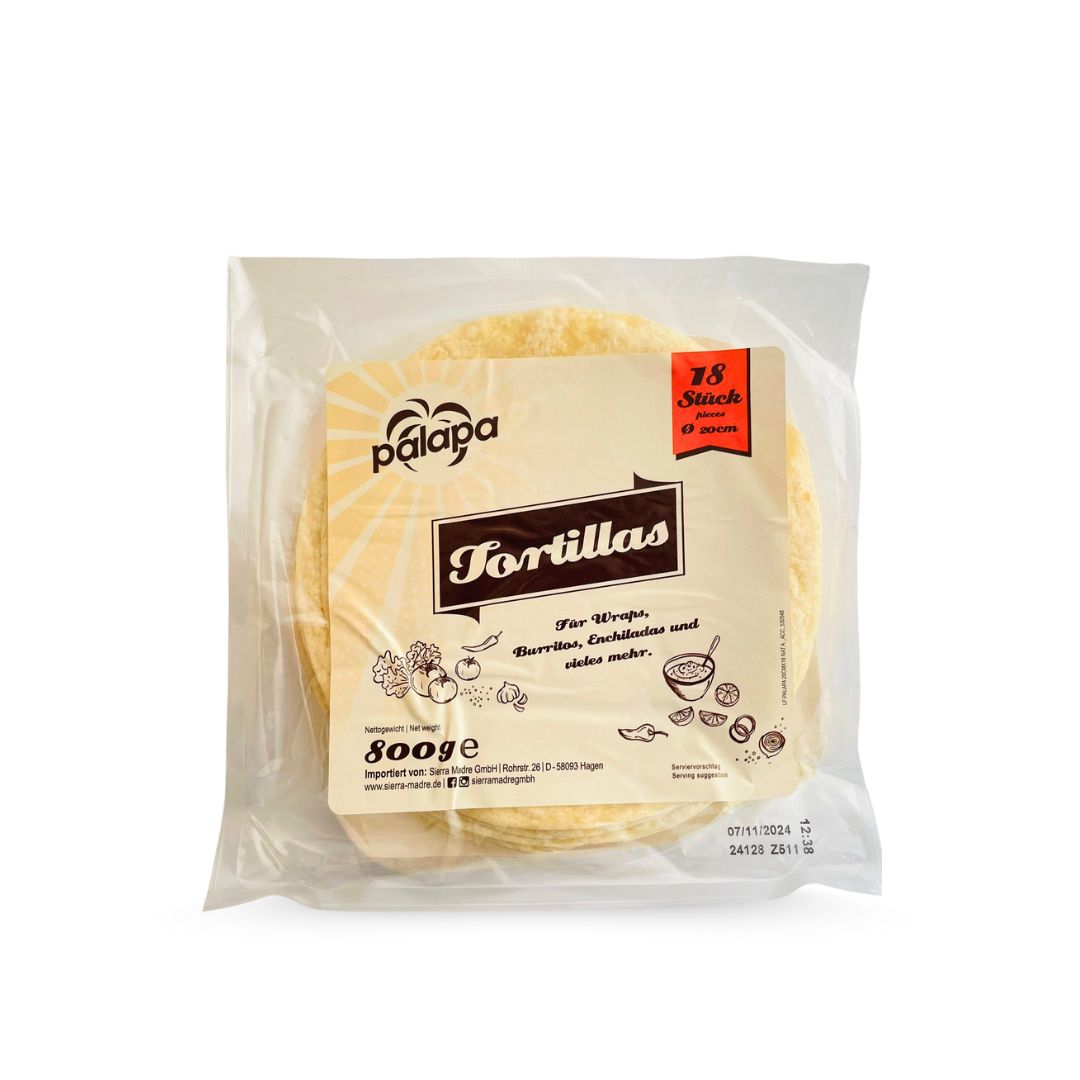 Tortillas de palapa de harina de trigo, 18 piezas, Ø 20 cm, 800 g