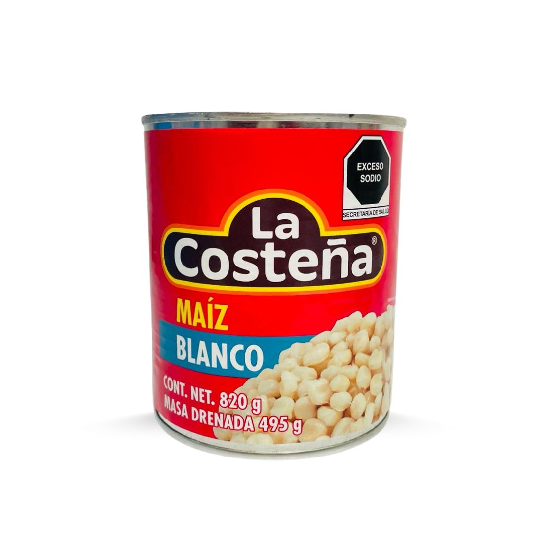 La Costeña, Maíz Blanco para Pozole, 820 g (495 g)