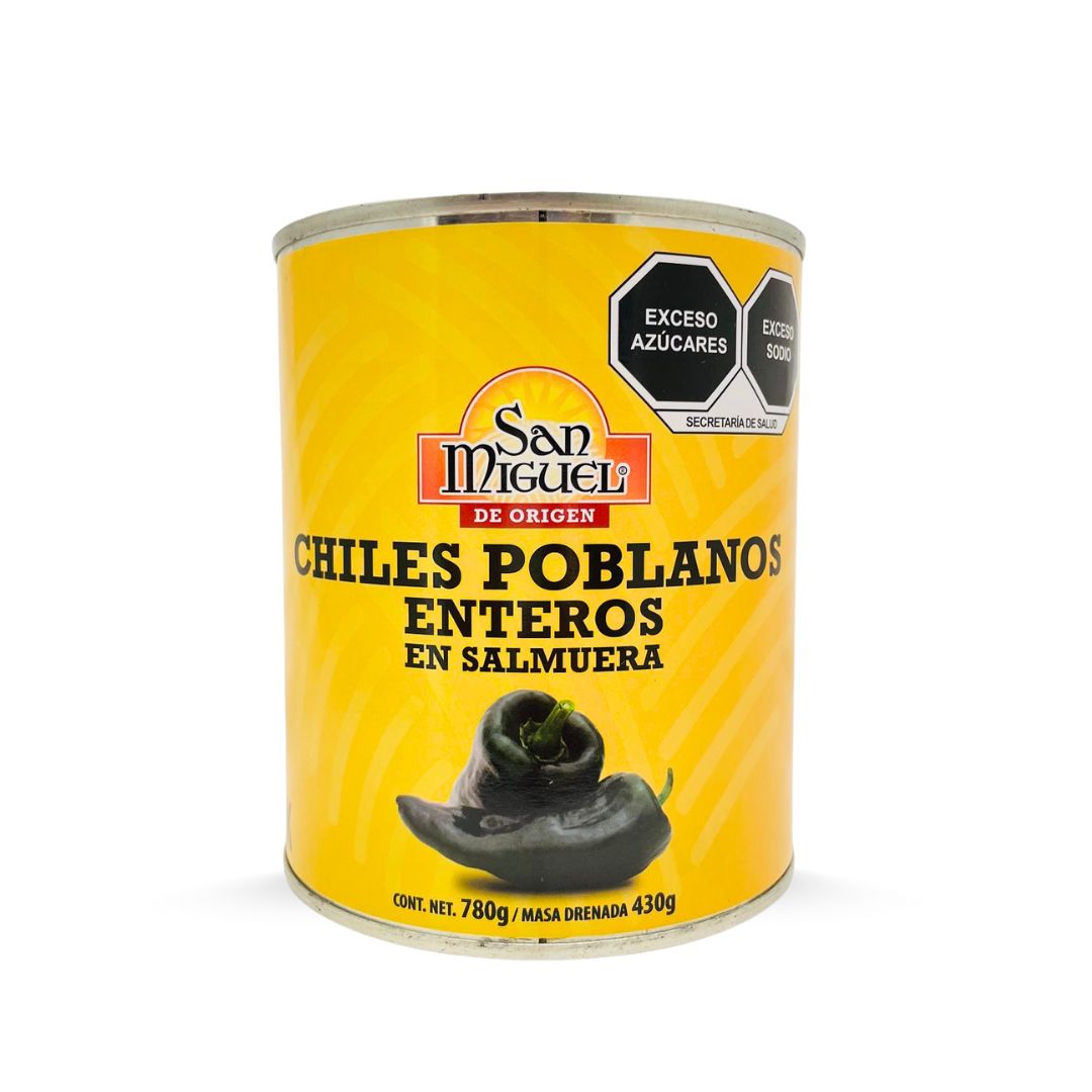 Chile Poblano San Miguel entero (enteros) lata de 780 g (430 g)