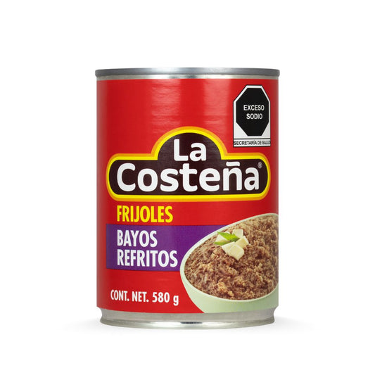 La Costeña,, Frijoles Bayos Refritos, Lata 580 g