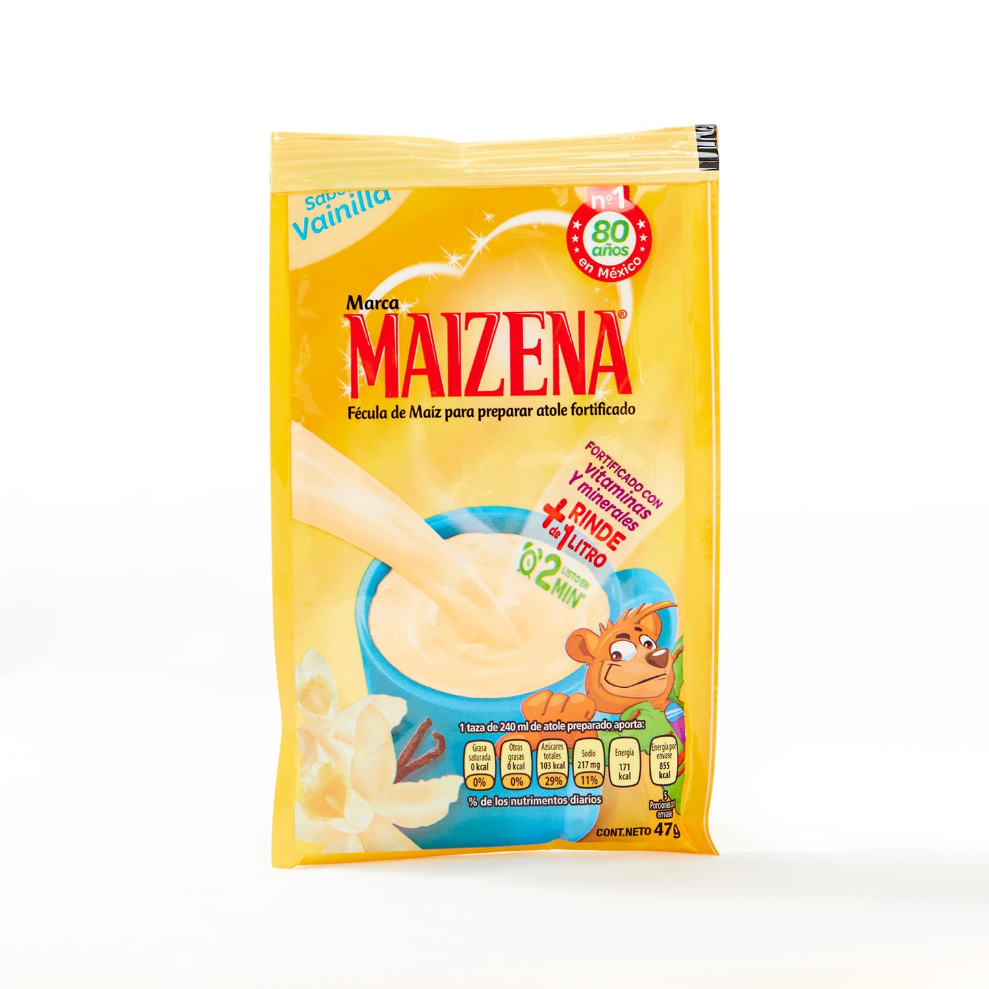 Atole de maíz en polvo, sabor vainilla