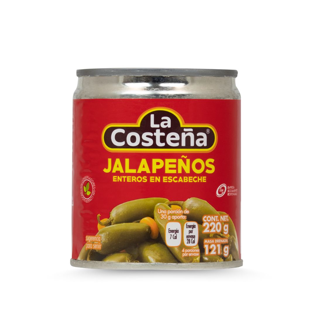 La Costeña, chiles jalapeños (enteros), 220 g (121 g)